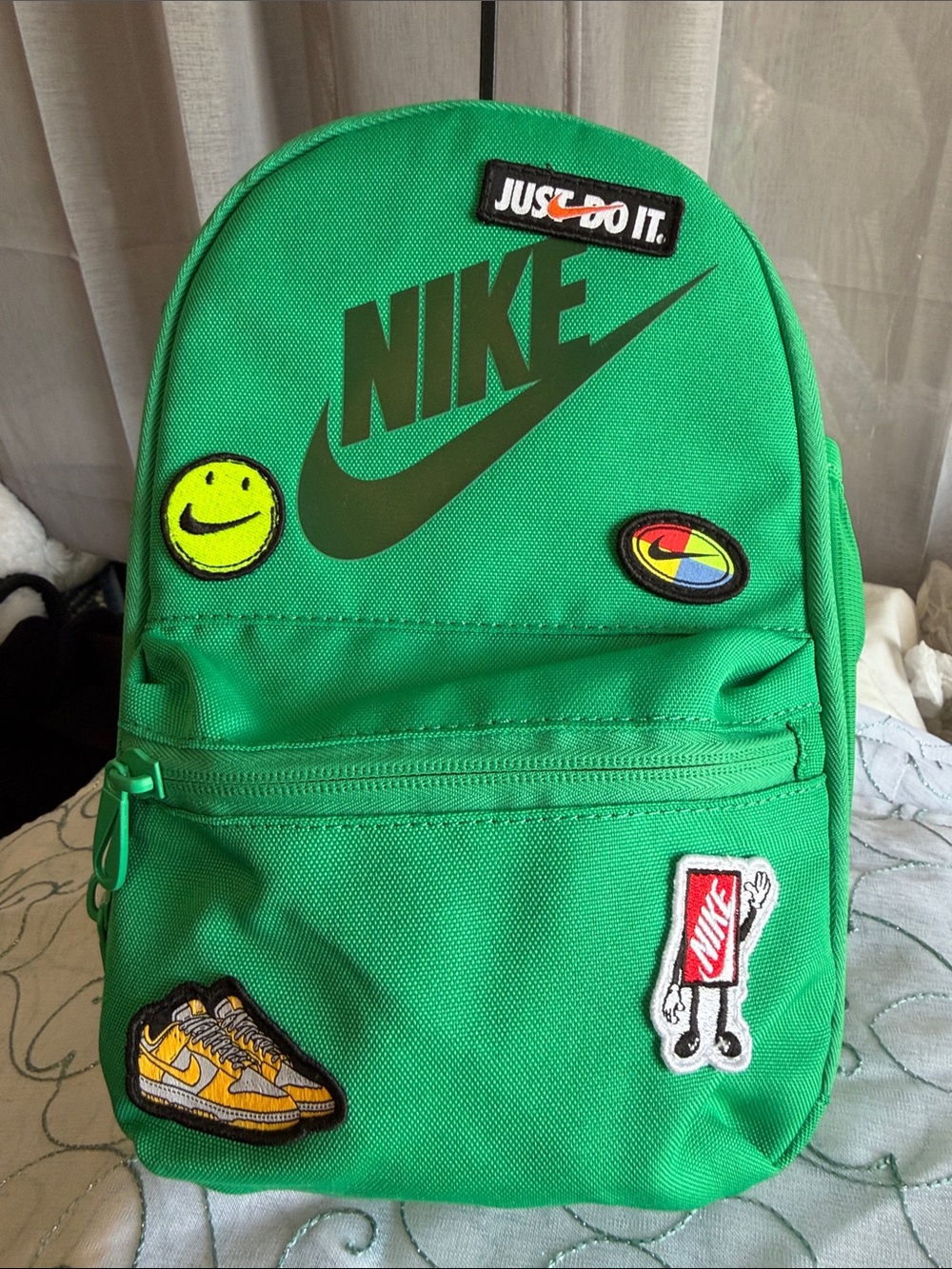 Nike Bright Green Lunch Bag with Swoosh and Patch Accents